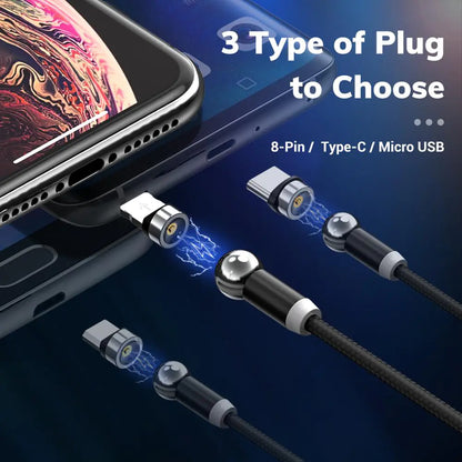 Cable de carga magnético de 360° para iPhone y Android