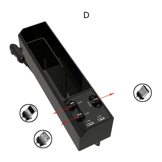 Caja de Almacenamiento  Coche con Cargador Retráctil