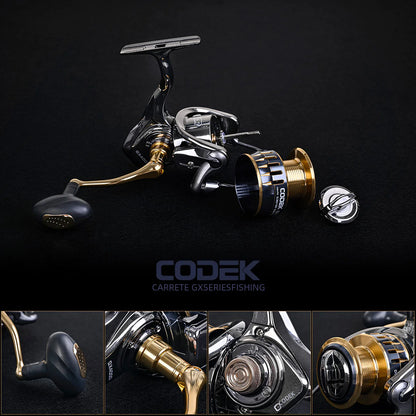 Carrete de pesca CODEK GX Carrete giratorio para pesca en el mar Y con brazo de metal y copa de línea