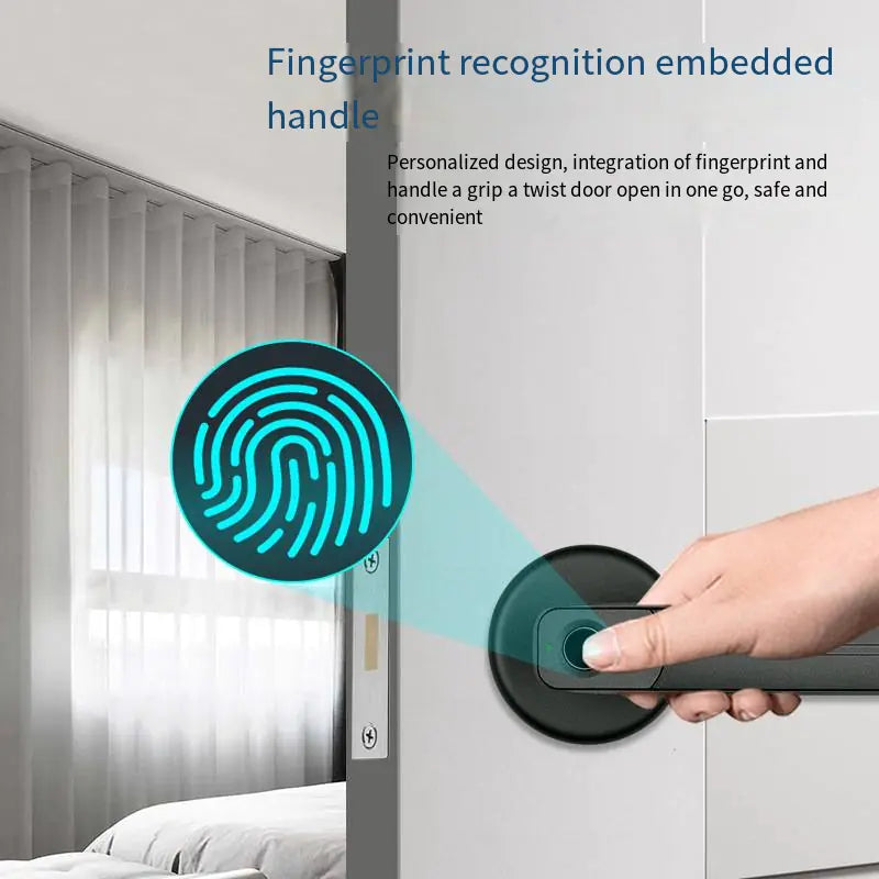 Cerradura Inteligente con Huella Dactilar para Puertas de Dormitorio y Oficina