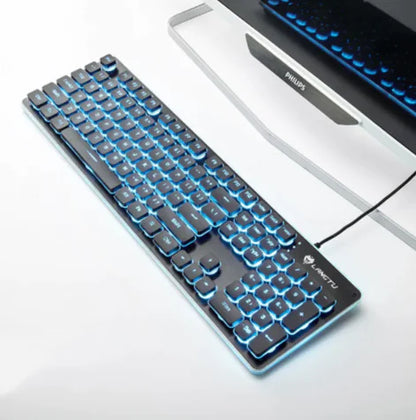 Teclado de Juego Luminoso con Cable USB – Ideal para Uso en Casa y Oficina