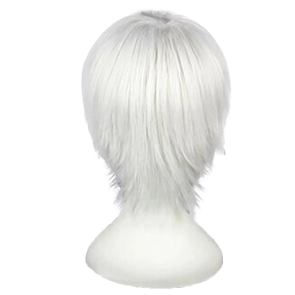 Peluca Corta Plateada de Cosplay de Anime