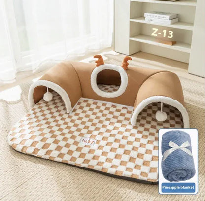 Túnel para Gatos Y Cama Para Tus Mascotas