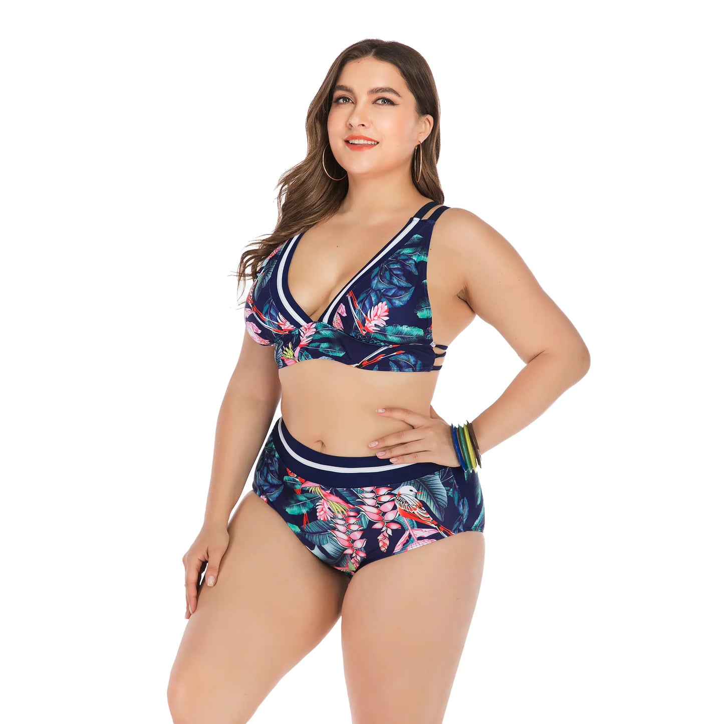 Trajes de baño de bikini de talla grande para mujer con copas grandes