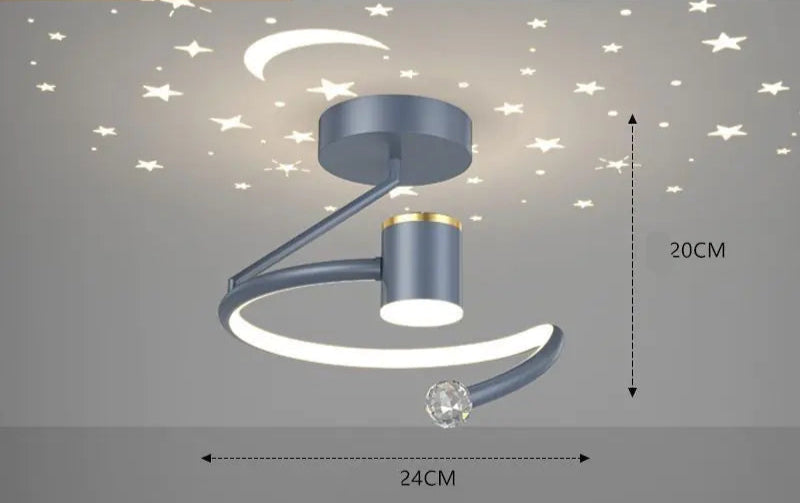 Lámpara de techo moderna con diseño de cielo estrellado para pasillo