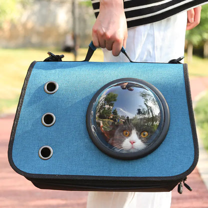 Mochila Plegable con burbuja para Gato, Diseño de Malla Transpirable