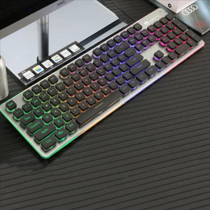 Teclado de Juego Luminoso con Cable USB – Ideal para Uso en Casa y Oficina